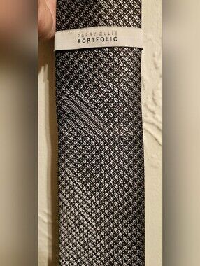 Perry Ellis Tie NWT Brown Geometric Print